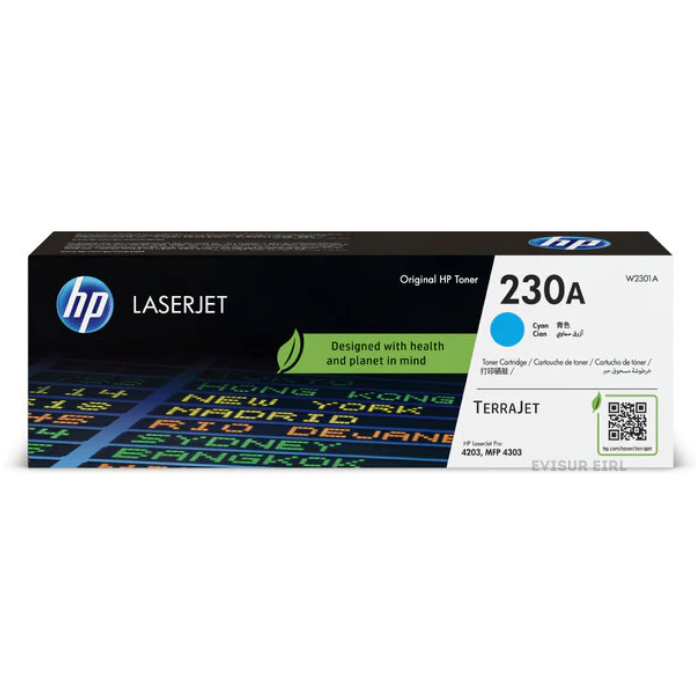TONER HP 230A W2301A CYAN L.J.4303FDW 1800 PAGINAS