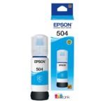TINTA EPSON 504 T504220 CYAN 70ML ORIGINAL - Imagen 2