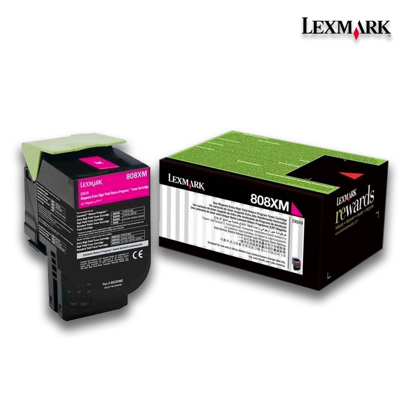 Tóner Lexmark 80C8XM0 (808XM) Magenta 4,000pag