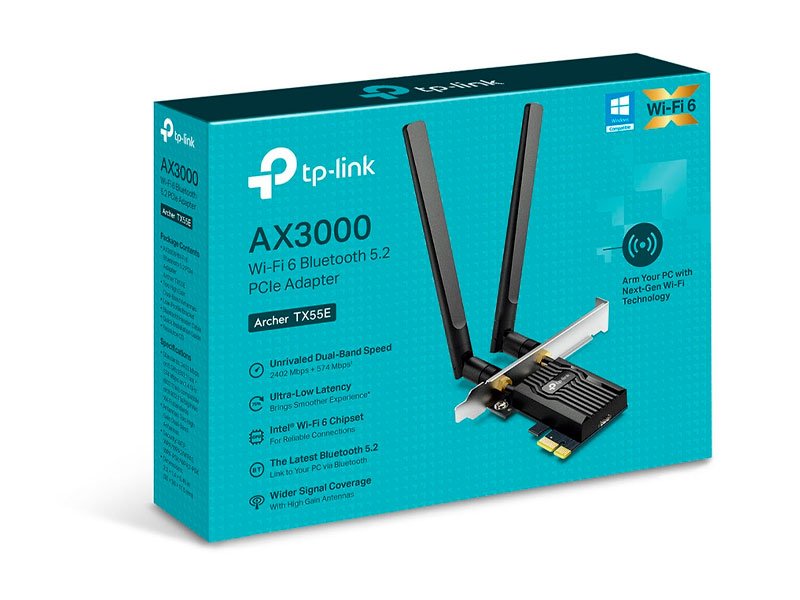 ADAPTADOR TP-LINK AX3000 ARCHER TX55E PCI-E WIFI 6 BLUETOOTH 5.2