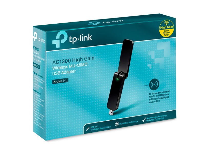 ADAPTADOR USB TP-LINK AC1300 DOBLE BANDA ARCHER T4U WIRELESS