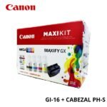 KIT TINTA CANON GI-16 BK C M Y + CABEZAL PH-S MAXI KIT