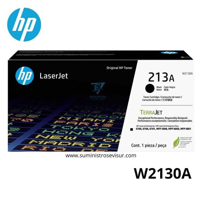 TONER HP 213A W2130A NEGRO 3,500 PAG. ORIGINAL