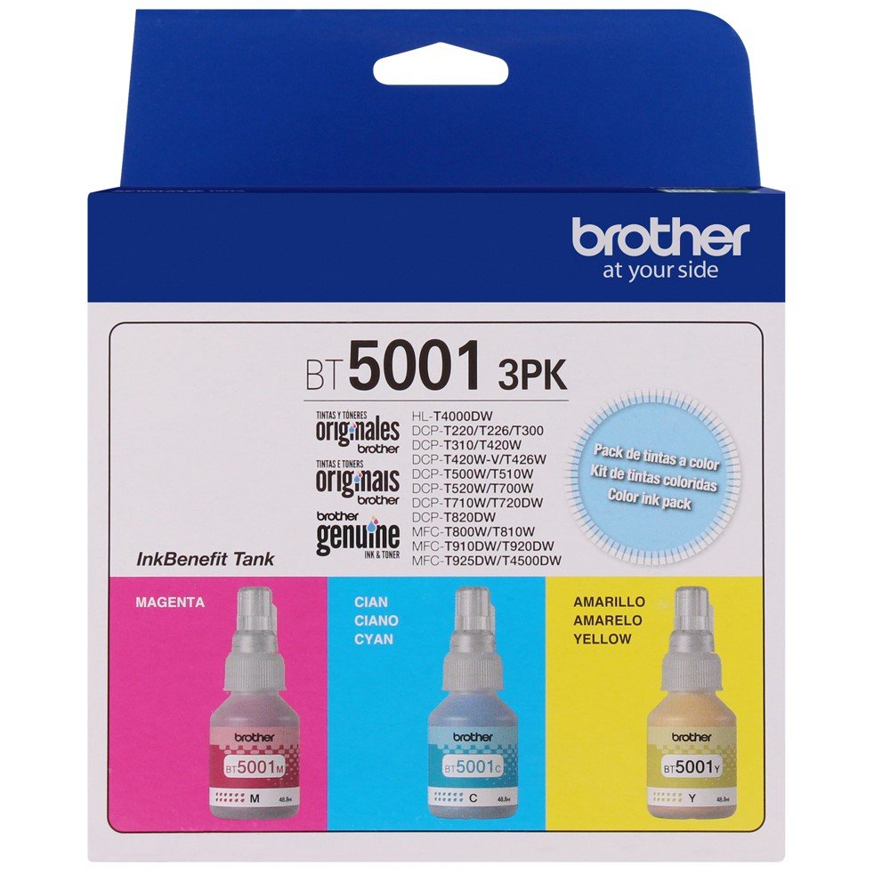 PACK 3 TINTAS BROTHER BT50013PK COLORES