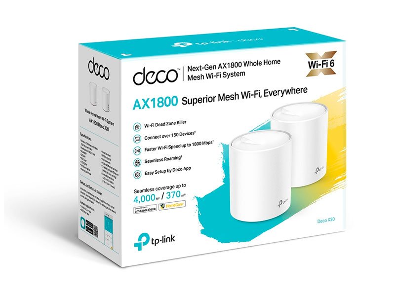 ROUTER TP-LINK MESH  DECO X20-2 WI-FI 6  AX1800 2-PACK
