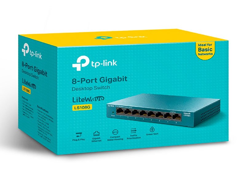 SWITCH TP-LINK 8PORT 10/ 100/ 1000 Mbps LS108G ACERO