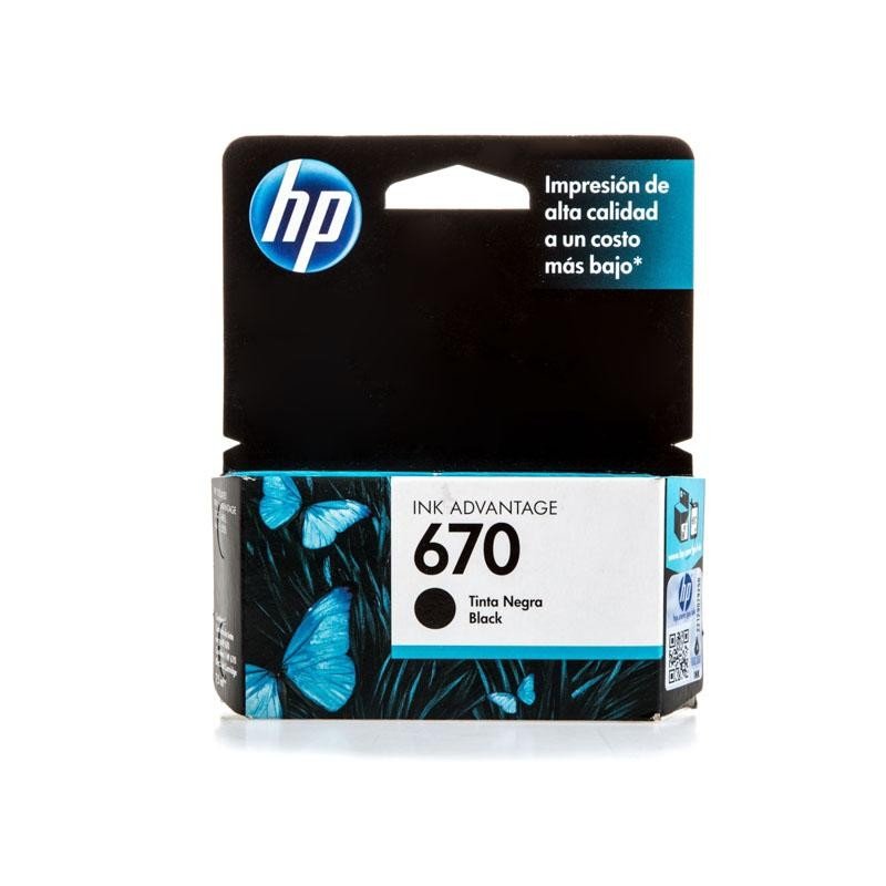 Tinta Hp CZ113AL (670) Negro 250Pag.