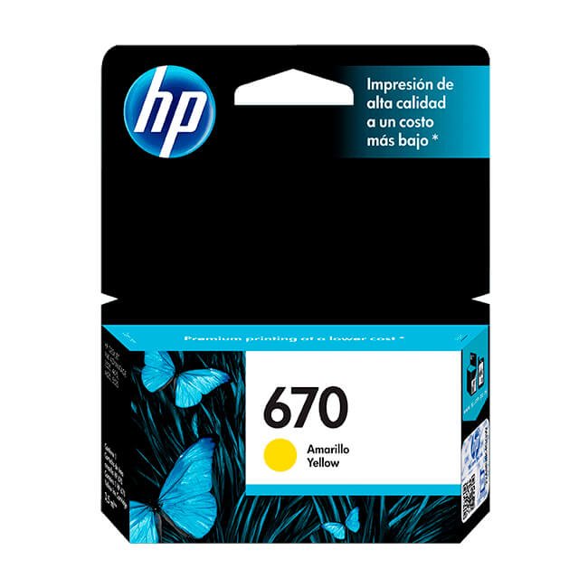 Tinta Hp CZ116AL (670) Yellow 300 Pag.