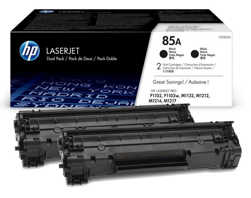 Toner Hp CE285AD (85AD) Negro (Dual Pack) 1,600 Pag Laserjet P1102w