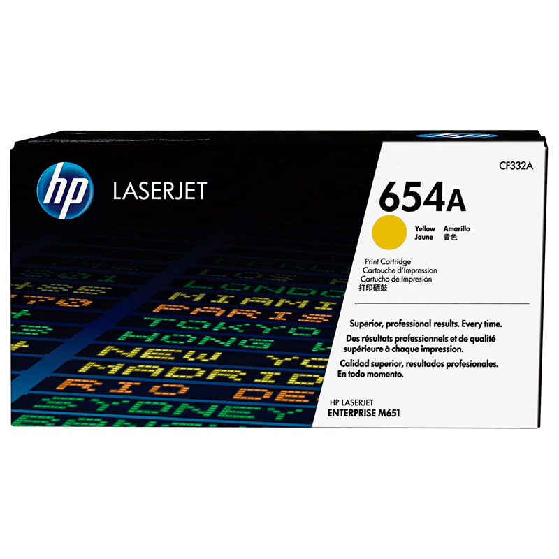 Tóner Hp 654A (CF332A) Yellow 15,000 Pag Color LaserJet Enterprise M651dn