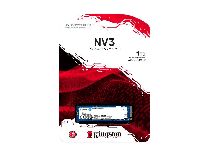 UNIDAD EN ESTADO SOLIDO KINGSTON NV3 1TB 6000MB/S NVME M.2 PCI.E SNV3S/1000G