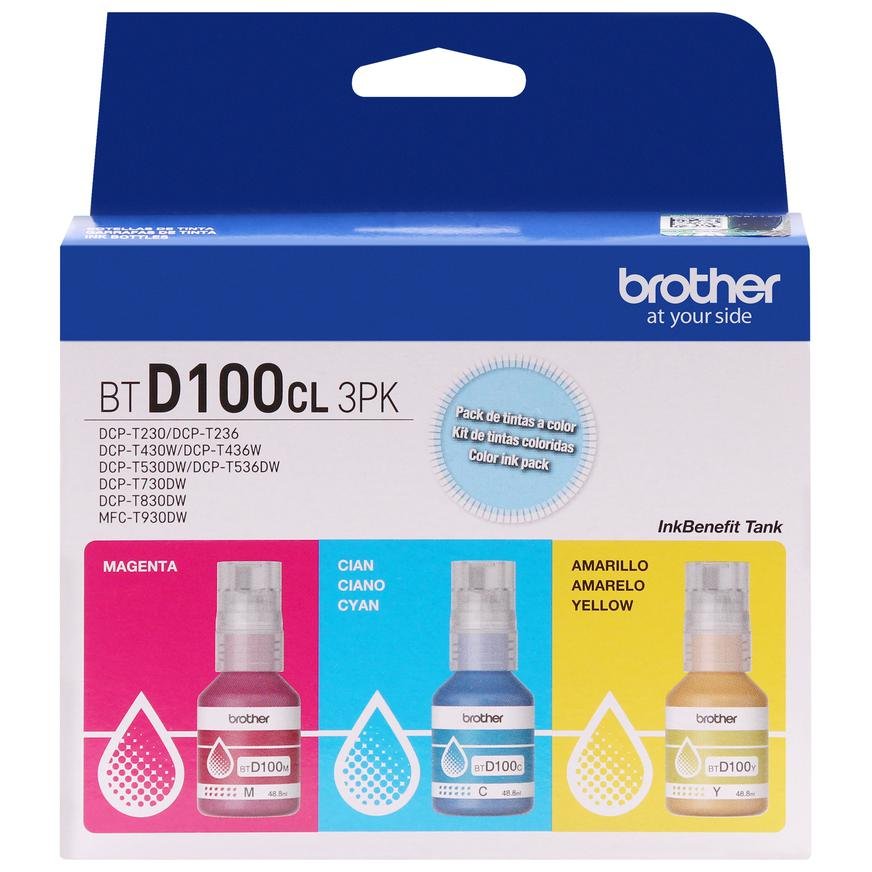PACK 3 TINTAS BROTHER BTD100CL3PK COLOR
