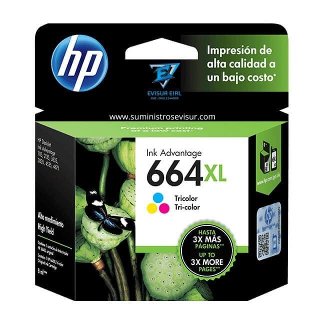 TINTA HP 664XL TRICOLOR F6V30AL Advantage 1115, 2135